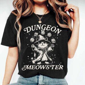 Cat Game Master T-Shirt, Funny Tabletop RPG D20 Dice Tee